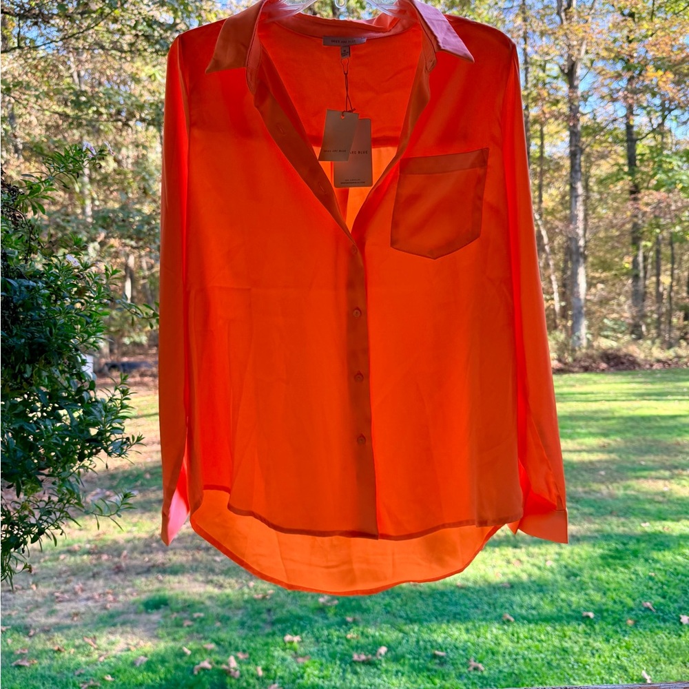 Skies Are Blue Orange Blouse